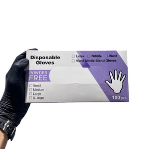 Nitrile Exam Gloves, Black, Medium, 100-ct Box, 4-mil, Latex-Free, Powder-Free, Food-Safe